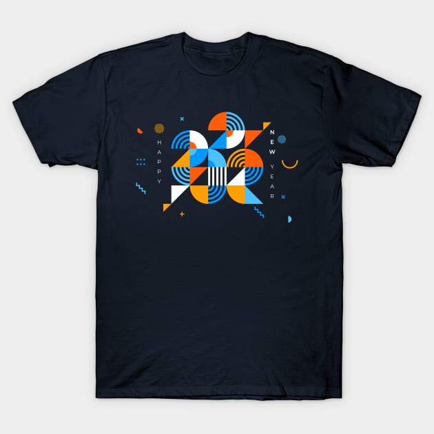 Happy New Year 2022 // Modern Geometric Design T-Shirt by SLAG_Creative